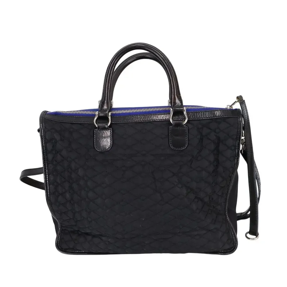 MZ Wallace Britt Black Diamond Quilted Bedford Nylon Handbag